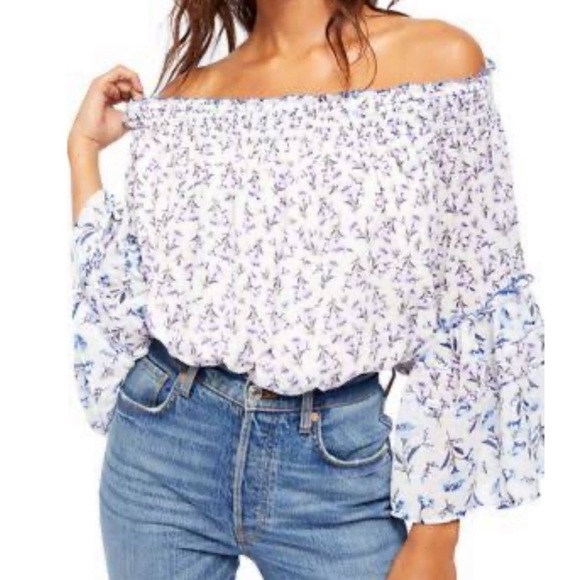 161. Free People Rose Valley Top in Ivory Combo - Picture 2 of 16